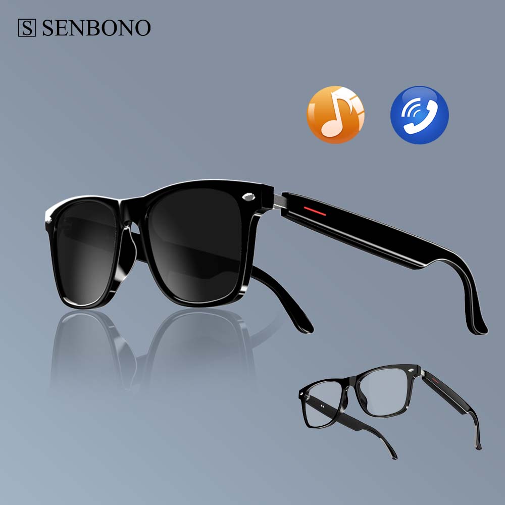 SENBONO E13 Smart Glasses:Blue - Audio Music Light review and price