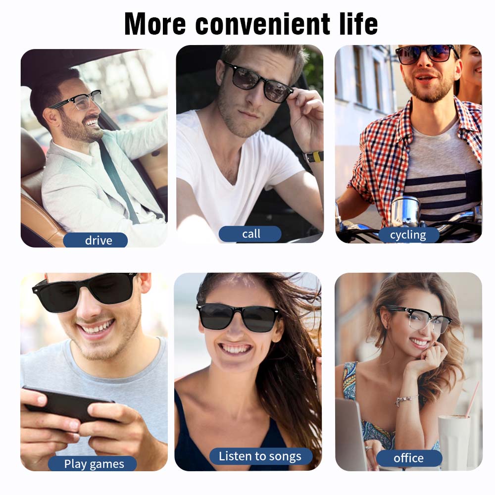 SENBONO E13 Smart Glasses:Blue - Audio Music Light review and price